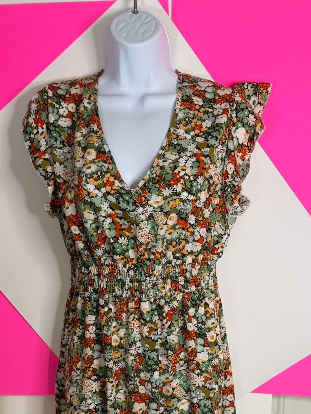 SHEIN Floral Cottagecore Smocked Midi Dress MediumSHEIN Floral Cottagecore Smock